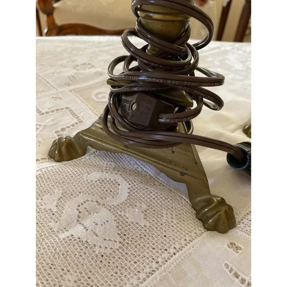 Vintage Antique Brass Table Lamps (Set of Two)